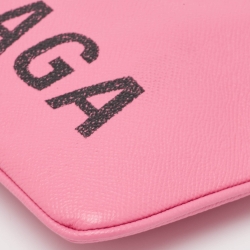 مملوكة مسبقًا Balenciaga Pink/Black Leather Ville Zip Pouch