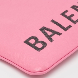 مملوكة مسبقًا Balenciaga Pink/Black Leather Ville Zip Pouch