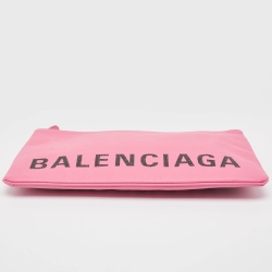 مملوكة مسبقًا Balenciaga Pink/Black Leather Ville Zip Pouch