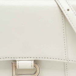 Pre Owned Balenciaga Off White Leather XS Hourglass Top Handle Bag
