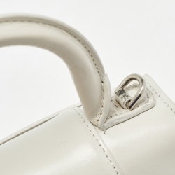 Pre Owned Balenciaga Off White Leather XS Hourglass Top Handle Bag