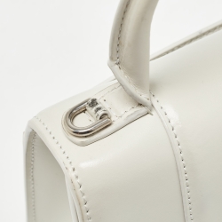 Pre Owned Balenciaga Off White Leather XS Hourglass Top Handle Bag