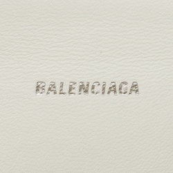 Pre Owned Balenciaga Off White Leather XS Hourglass Top Handle Bag