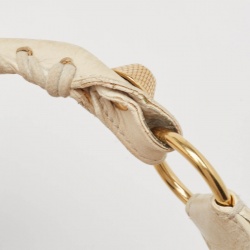 Pre Owned Balenciaga White Leather Giant Hardware Hobo