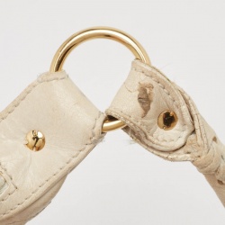 Pre Owned Balenciaga White Leather Giant Hardware Hobo