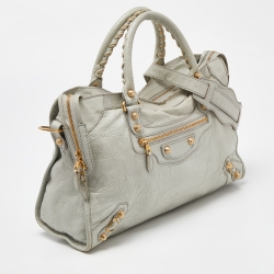 Pre Owned Balenciaga Mint Green Leather RH City Bag