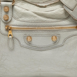 Pre Owned Balenciaga Mint Green Leather RH City Bag