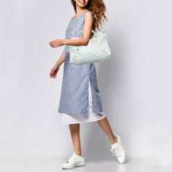 Pre Owned Balenciaga Mint Green Leather RH City Bag