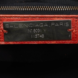 Pre Owned Balenciaga Orange Leather RH Classic City Bag