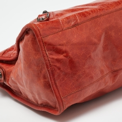 Pre Owned Balenciaga Orange Leather RH Classic City Bag