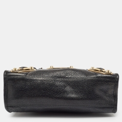 Balenciaga Black Leather Mini Metallic Edge Classic City Bag