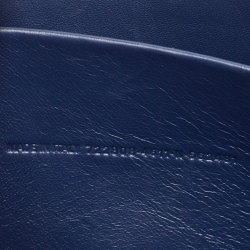 مملوكة مسبقًا Balenciaga Navy Blue Croc Embossed Leather Hourglass Flat Pouch