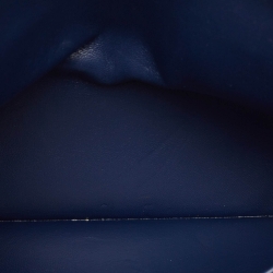 مملوكة مسبقًا Balenciaga Navy Blue Croc Embossed Leather Hourglass Flat Pouch