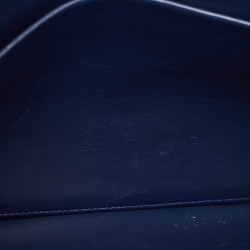 مملوكة مسبقًا Balenciaga Navy Blue Croc Embossed Leather Hourglass Flat Pouch