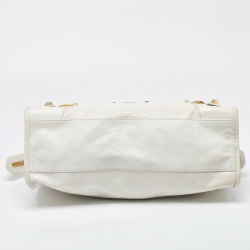 Pre Owned Balenciaga White Leather GGH Classic City Bag