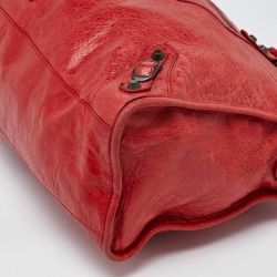 Pre Owned Balenciaga Rose Corail Leather Classic City RH Tote