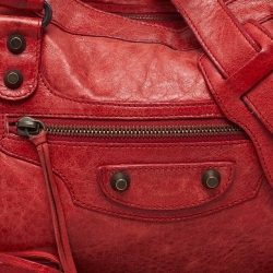 Pre Owned Balenciaga Rose Corail Leather Classic City RH Tote