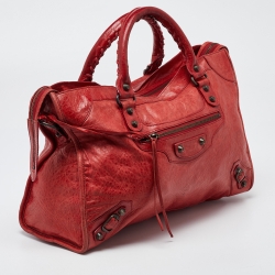 Pre Owned Balenciaga Rose Corail Leather Classic City RH Tote
