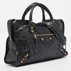 Pre Owned Balenciaga Black Leather RH Classic City Tote