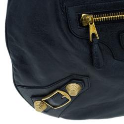 مملوكة مسبقًا Balenciaga Black Leather Giant Hobo