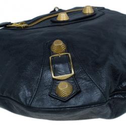 مملوكة مسبقًا Balenciaga Black Leather Giant Hobo