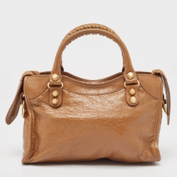 Pre Owned Balenciaga Brown Leather Mini Classic City Bag