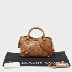 Pre Owned Balenciaga Brown Leather Mini Classic City Bag
