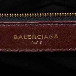 Balenciaga Rouge Pourpre Leather Medium Classic Metallic Edge City Bag
