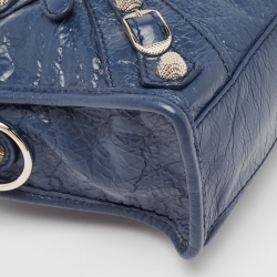 Pre Owned Balenciaga Blue Leather Mini Classic City Bag