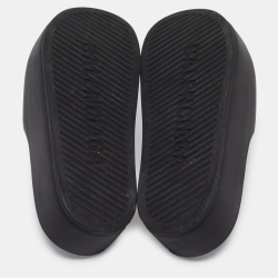 Balenciaga Black Rubber Logo Chunky Slides Size 39