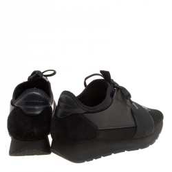 Pre Owned حذاء رياضي بالنسياغا أربطة ميديا مزيج شبك وجلد متعدد الألوان مقاس 37