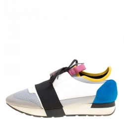 مملوكة مسبقًا Balenciaga Multicolor Mesh And Suede Race Runner Sneakers Size 39