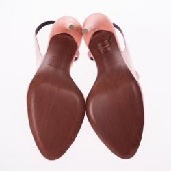 Pre Owned Balenciaga Pink Leather Neo Manhattan Slingback Sandals Size 40