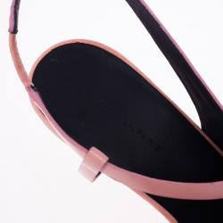 Pre Owned Balenciaga Pink Leather Neo Manhattan Slingback Sandals Size 40