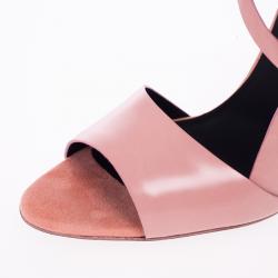 Pre Owned Balenciaga Pink Leather Neo Manhattan Slingback Sandals Size 40