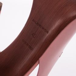 Pre Owned Balenciaga Pink Leather Neo Manhattan Slingback Sandals Size 40