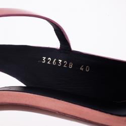Pre Owned Balenciaga Pink Leather Neo Manhattan Slingback Sandals Size 40