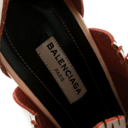 مملوكة مسبقًا Balenciaga Blush Pink Laser Cut Leather Glove Sandals Size 41