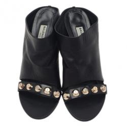 مملوكة مسبقًا  صندل بالنسيياغا أرينا جلد مرصع أسود مقاس 37