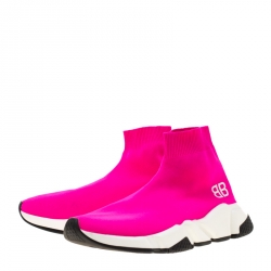 مملوكة مسبقًا حذاء رياضي بالنسياغا سبيد ترينر قماش تريكو أسود مقاس 46