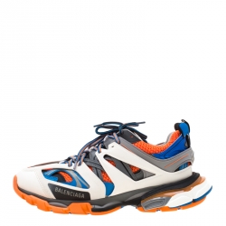 مملوكة مسبقًا Balenciaga Multicolor Leather/Mesh Track Lace Up Sneakers Size 41