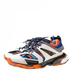 مملوكة مسبقًا Balenciaga Multicolor Leather/Mesh Track Lace Up Sneakers Size 41