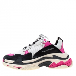 Balenciaga Multicolor Mesh And Leather Triple S Platform Sneakers Size 41