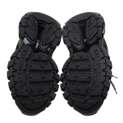 مملوكة مسبقًا حذاء رياضي بالنسياغا أربطة تراك شبك/ جلد أسود مقاس 41