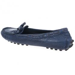 Pre Owned Balenciaga Blue Leather 'Arena' Tassel Loafers Size 39.5