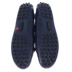 Pre Owned Balenciaga Blue Leather 'Arena' Tassel Loafers Size 39.5