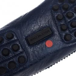 Pre Owned Balenciaga Blue Leather 'Arena' Tassel Loafers Size 39.5