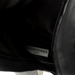 Pre Owned بوت بالنسياغا جلد أسود نعل سميك للكاحل مقاس 39