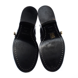 مملوكة مسبقًا Balenciaga Monochrome Leather Buckle Detail Derby Size 38.5