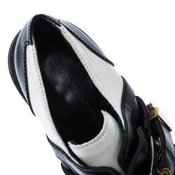 مملوكة مسبقًا Balenciaga Monochrome Leather Buckle Detail Derby Size 38.5